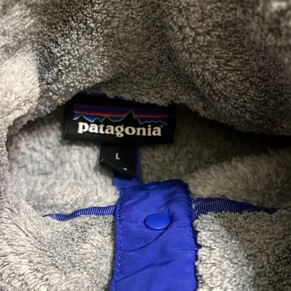 Patagonia Tailored Grey/Harvest Moon Blue Snap-T Fleece Pullover Size Large - Picture 5 of 8